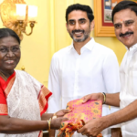 ఢిల్లీలో రాష్ట్రపతిని  కలసిన లోకేష్ ,శ్రీనివాస వర్మ