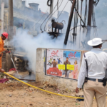 భీమవరం ప్రధాన సెంటర్లో ‘విద్యుత్ ట్రాన్స్ ఫారమ్’ పేలుడు..