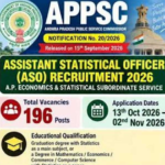 APPSC శుభవార్త.. 196 అసిస్టెంట్‌ స్టాటిస్టికల్‌ ఆఫీసర్‌ పోస్టులు